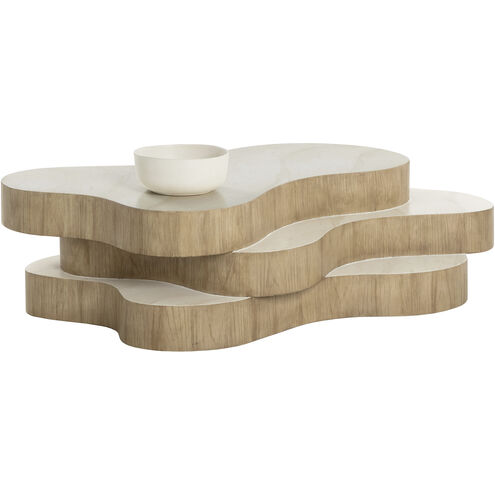 Geddes 60 X 38 inch Light Brown with Cream Outdoor Coffee Table